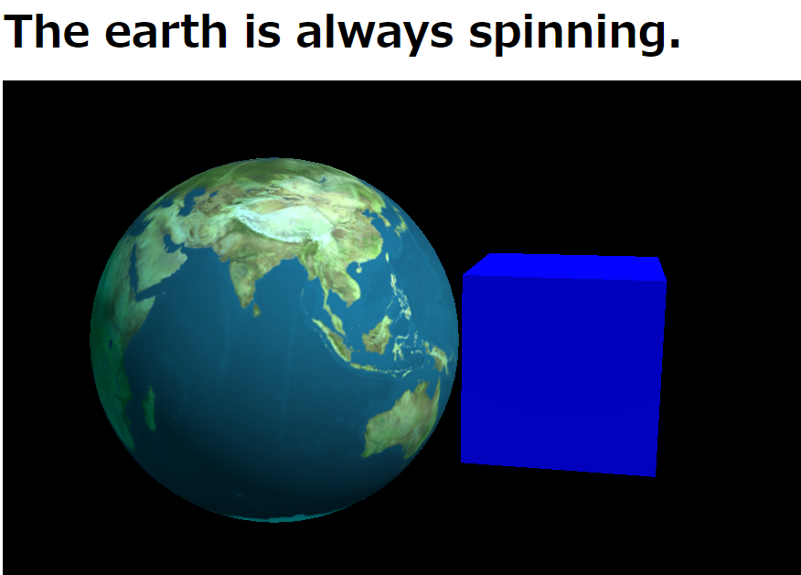 Spinning the earth by threejs.